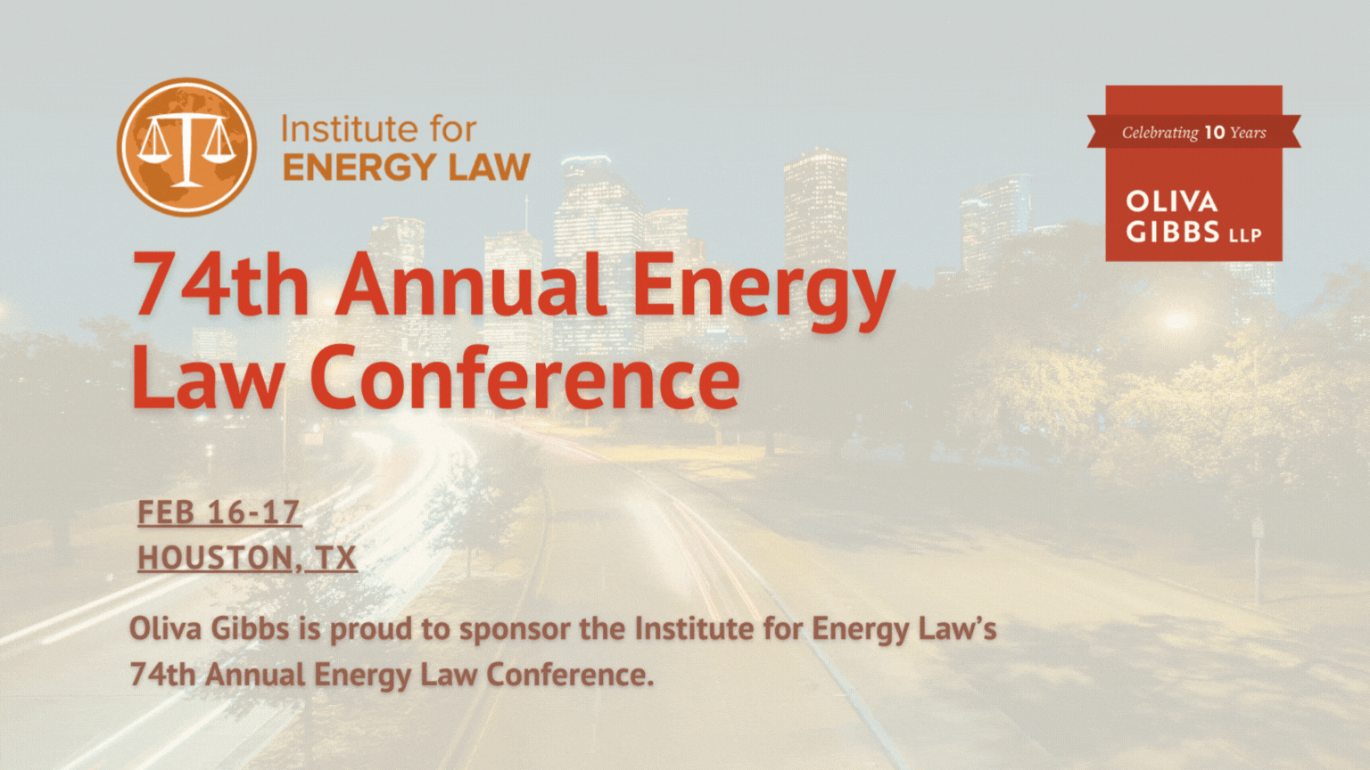 Oliva Gibbs sponsorship of Institute for Energy Law's 74th Annual Conference